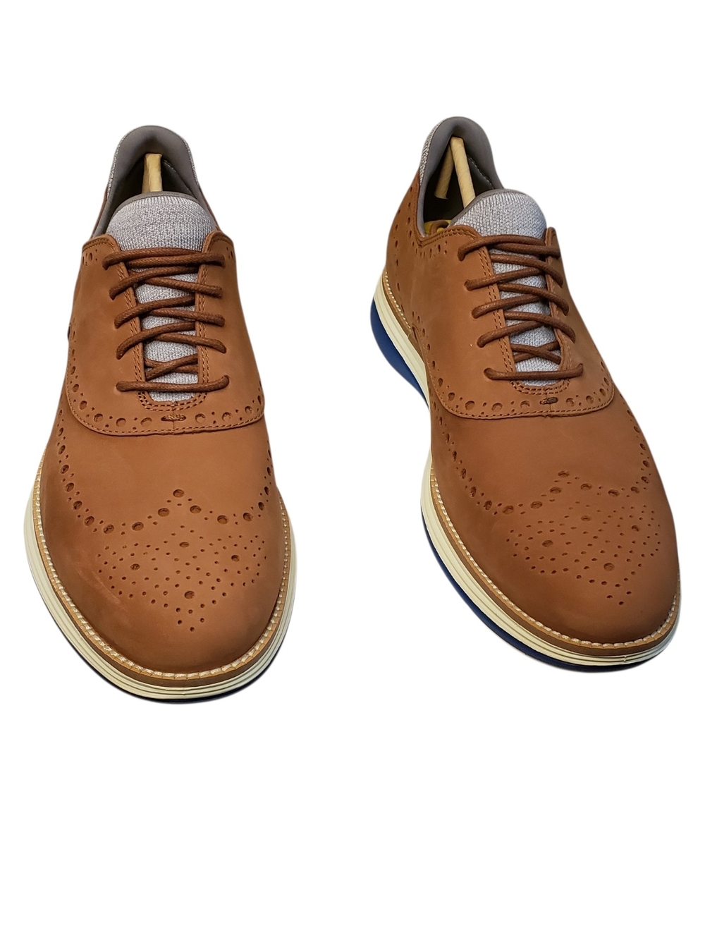 NWOT COLE HAAN Men's Brown Wingtip Oxford Lace-Up Shoes Size 10.5